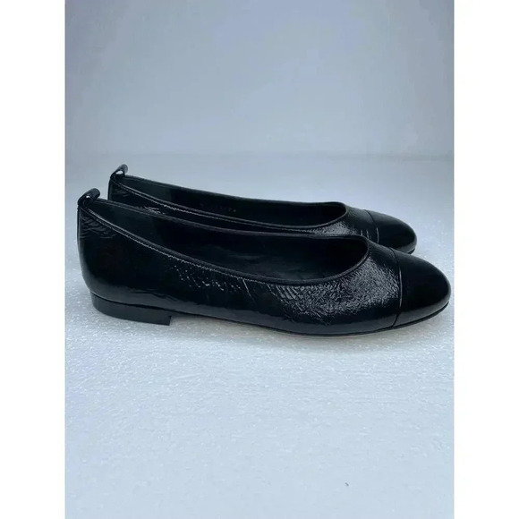 Chanel Camelia Black Leather Flat Ballerina size 38 New with defects - Picture 8 of 13